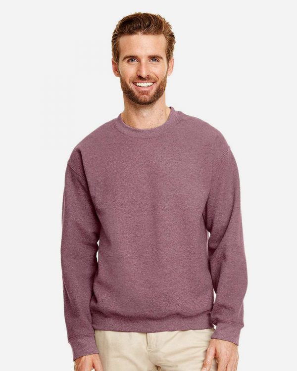 Gildan_18000_Heather_Dark_Maroon_Front_High_Model