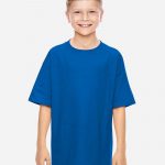 Gildan_5000B_Neon_Blue_Front_High_Model