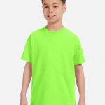 Gildan_5000B_Neon_Green_Front_High_Model